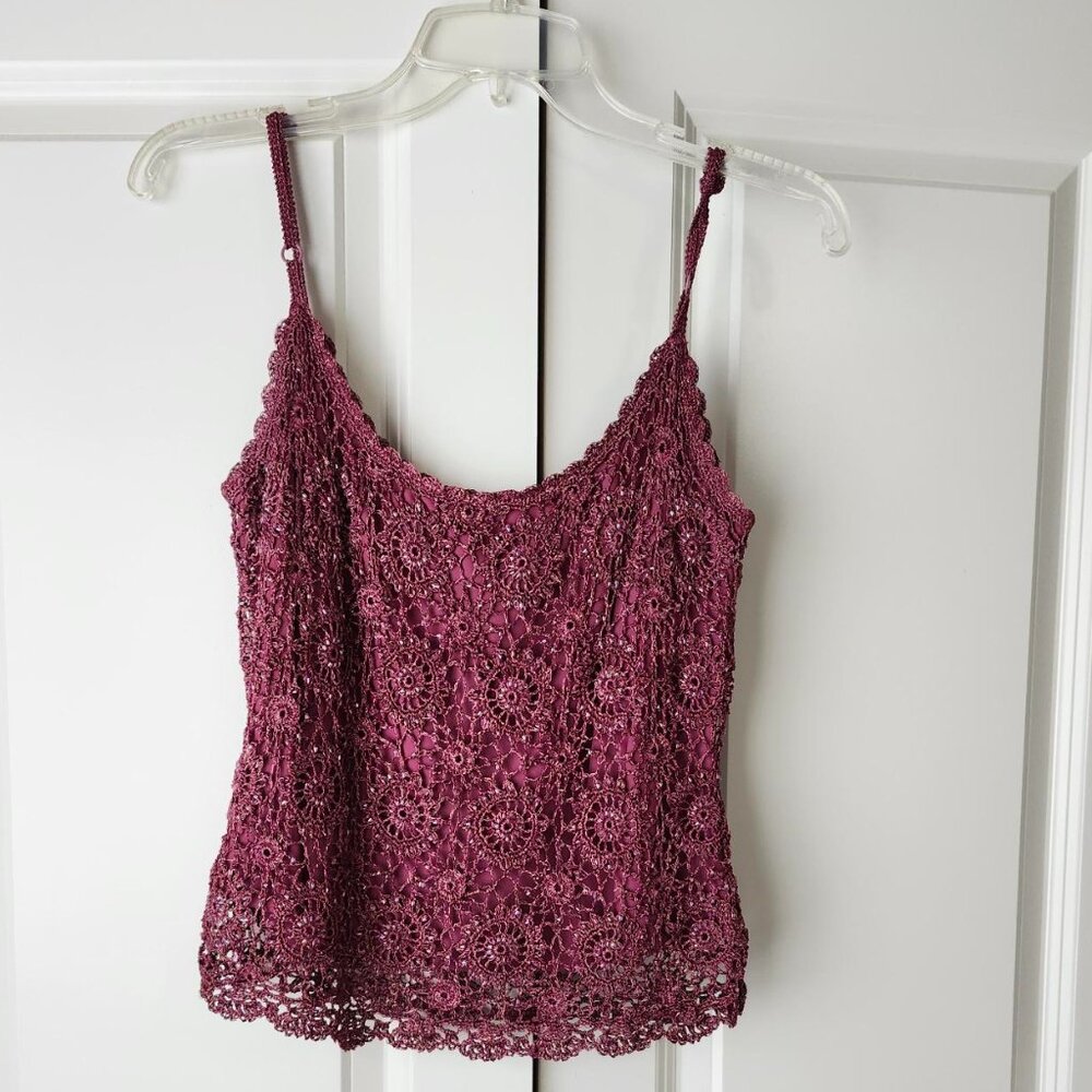 Vintage Carmen Marc Valvo Formal Beaded Top - Size Large